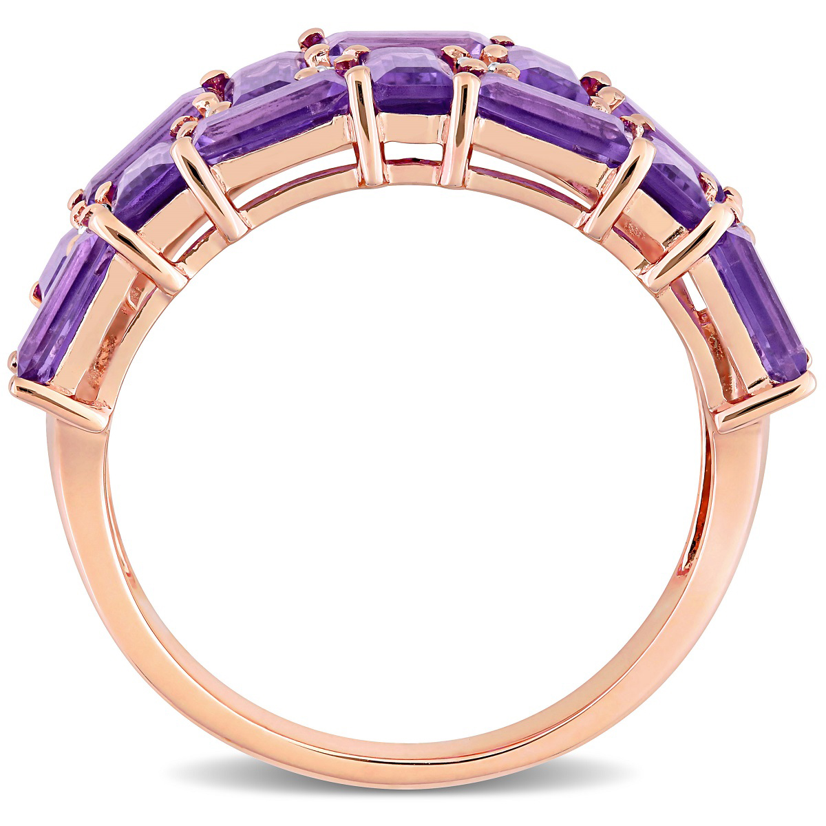 Gemstone Classics(tm) 10kt. Pink Gold Diamond & Amethyst Ring