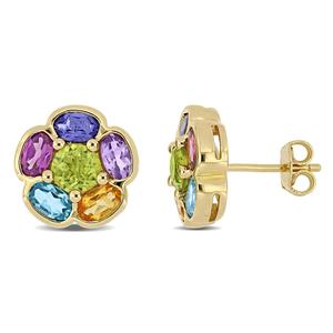 Gemstone Classics(tm) 3 5/8ctw. Amethyst Blue Topaz Post Earrings