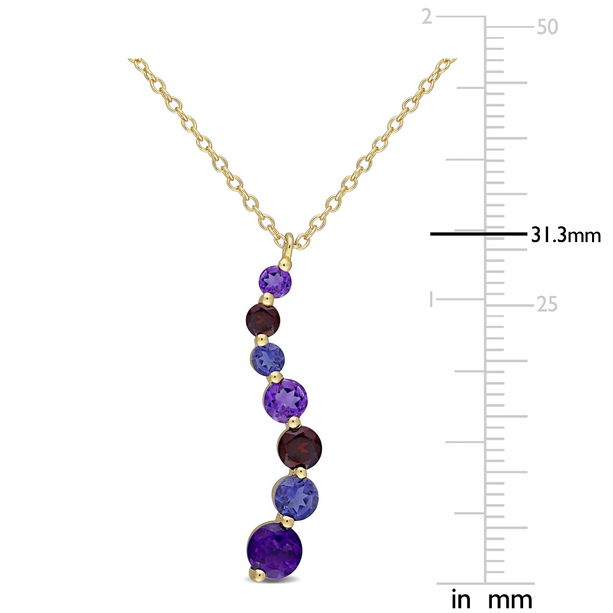 Gemstone Classics(tm) Amethyst Garnet Africa Pendant Necklace