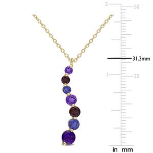 Gemstone Classics(tm) Amethyst Garnet Africa Pendant Necklace alternate view