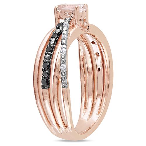 Gemstone Classics(tm) Diamonds & Morganite Gemstone Ring alternate view