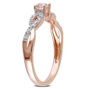 Gemstone Classics(tm) Diamond & Round Morganite Infinity Ring alternate view