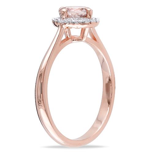 Gemstone Classics(tm) Diamonds & Center Stone Morganite Ring alternate view