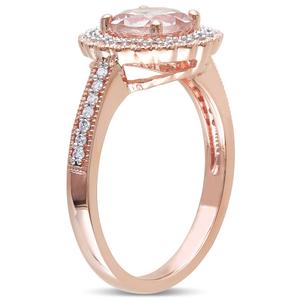 Gemstone Classics(tm) Silver Halo Morganite & Diamond Ring alternate view