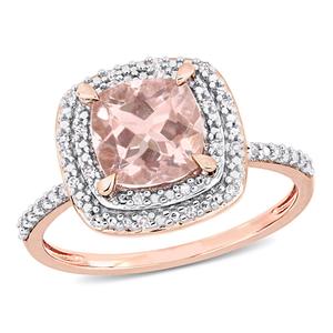 Gemstone Classics(tm) 14kt. Rose Gold Halo Morganite Ring