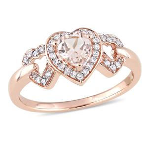 Gemstone Classics(tm) 10kt. Rose Heart Linked Ring