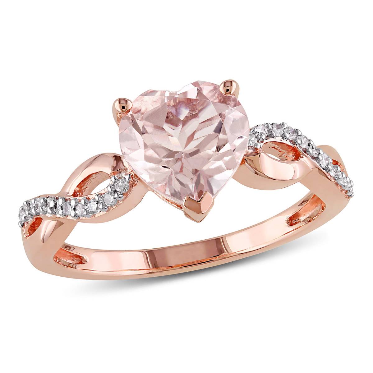 Gemstone Classics(tm) 10kt. Rose Gold Heart Morganite Ring