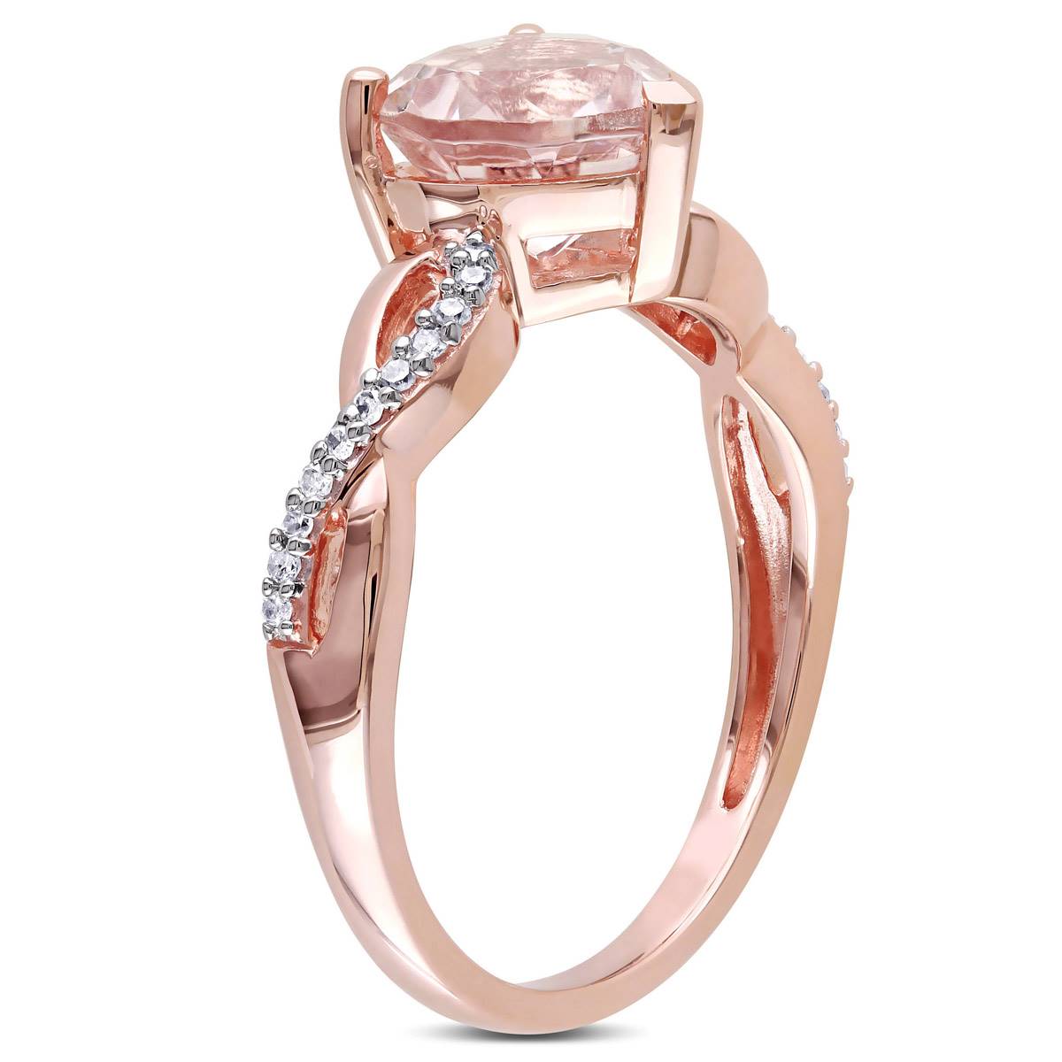 Gemstone Classics(tm) 10kt. Rose Gold Heart Morganite Ring