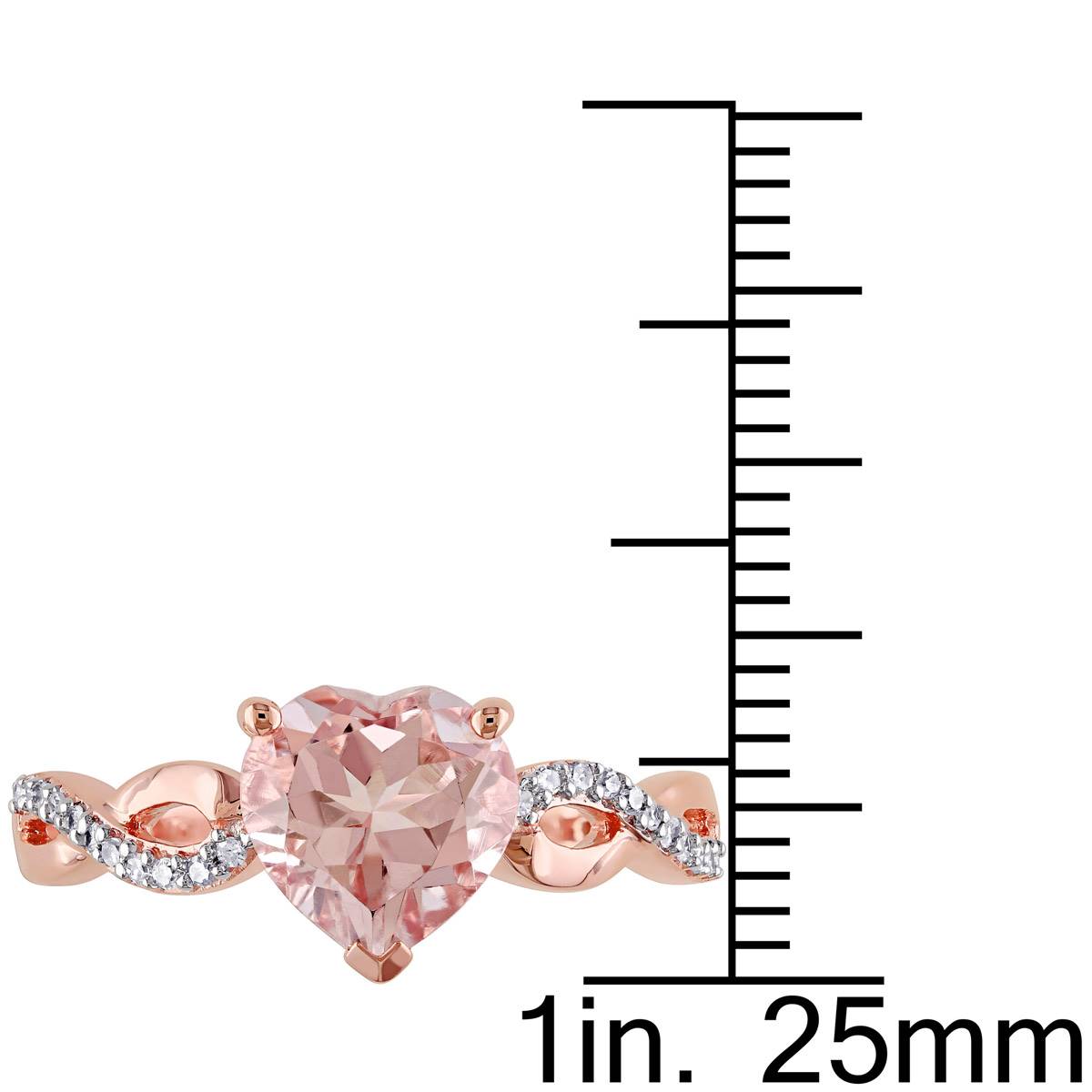 Gemstone Classics(tm) 10kt. Rose Gold Heart Morganite Ring