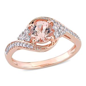 Gemstone Classics(tm) 10kt. Rose Gold Diamond Crossover Ring