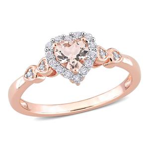 Gemstone Classics(tm) Rose Plated Sterling Morganite Heart Ring