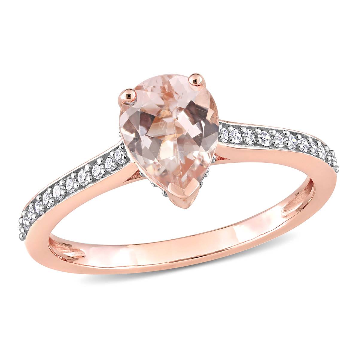 Gemstone Classics(tm) 7/8ctw. Pear Morganite Engagement Ring