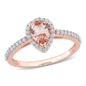 Gemstone Classics(tm) 10kt. Rose Gold 3/4ctw. Morganite Ring