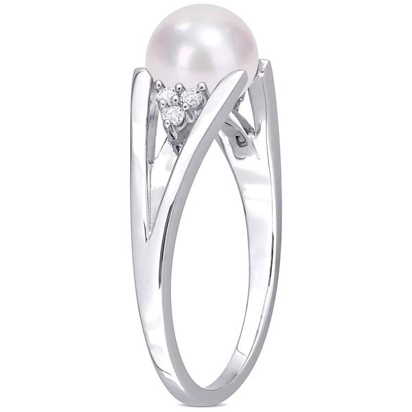 Gemstone Classics(tm) Pearl & Diamond Split-Shank Ring alternate view