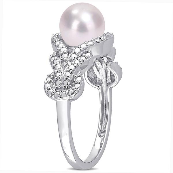 Gemstone Classics(tm) Pearl & Diamond Accent Infinity Ring alternate view