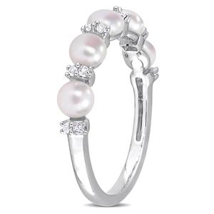 Gemstone Classics(tm) Pearl & Topaz Semi-Eternity Ring alternate view