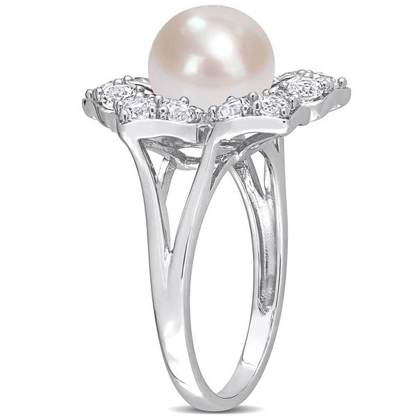 Gemstone Classics(tm) Pearl & Sapphire Floral Ring alternate view