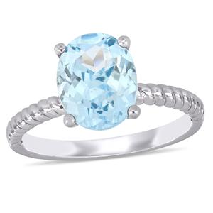 Gemstone Classics(tm) 14kt. White Gold Aquamarine Twist Ring