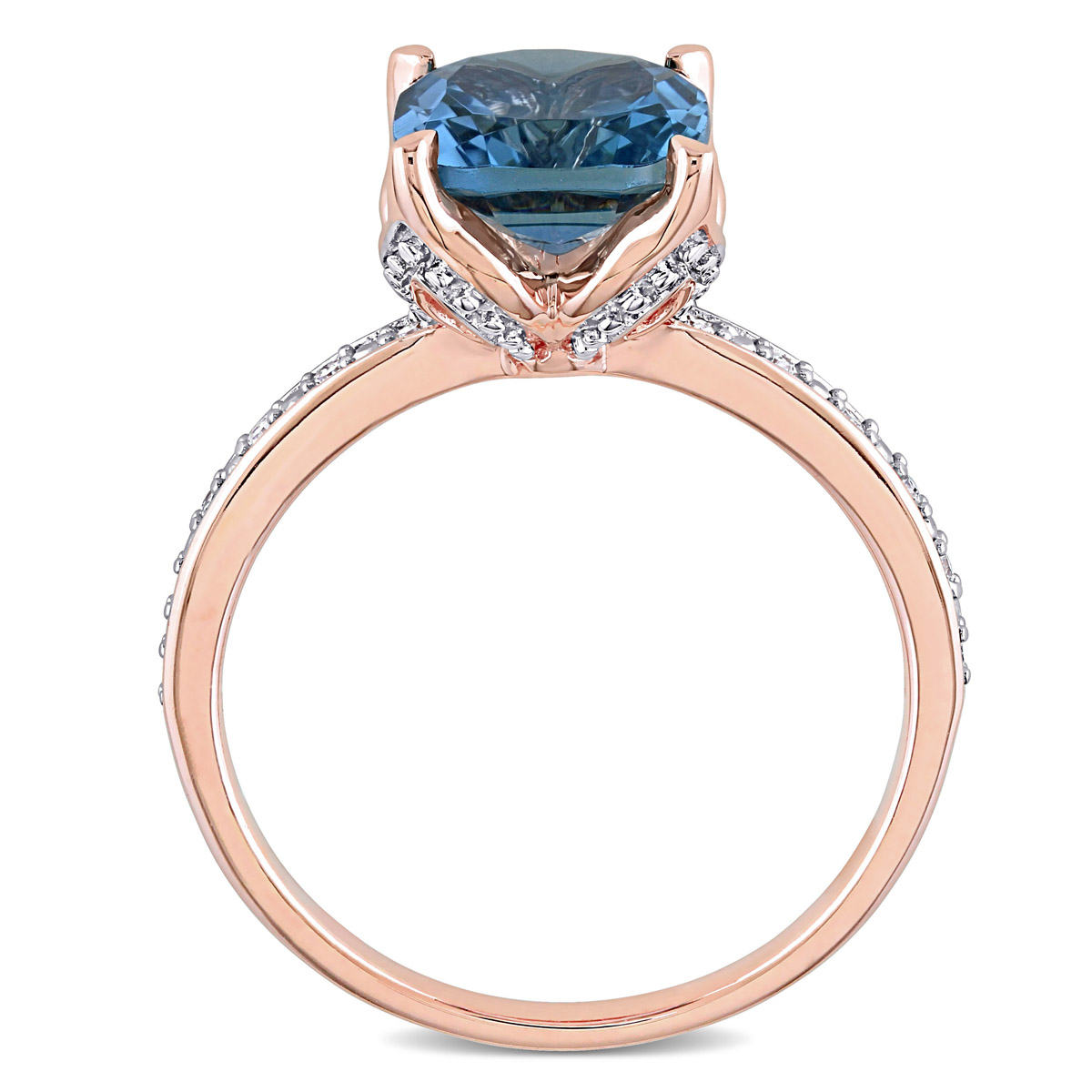 Gemstones Classics(tm) 10kt. Rose Gold London-Blue Topaz Ring