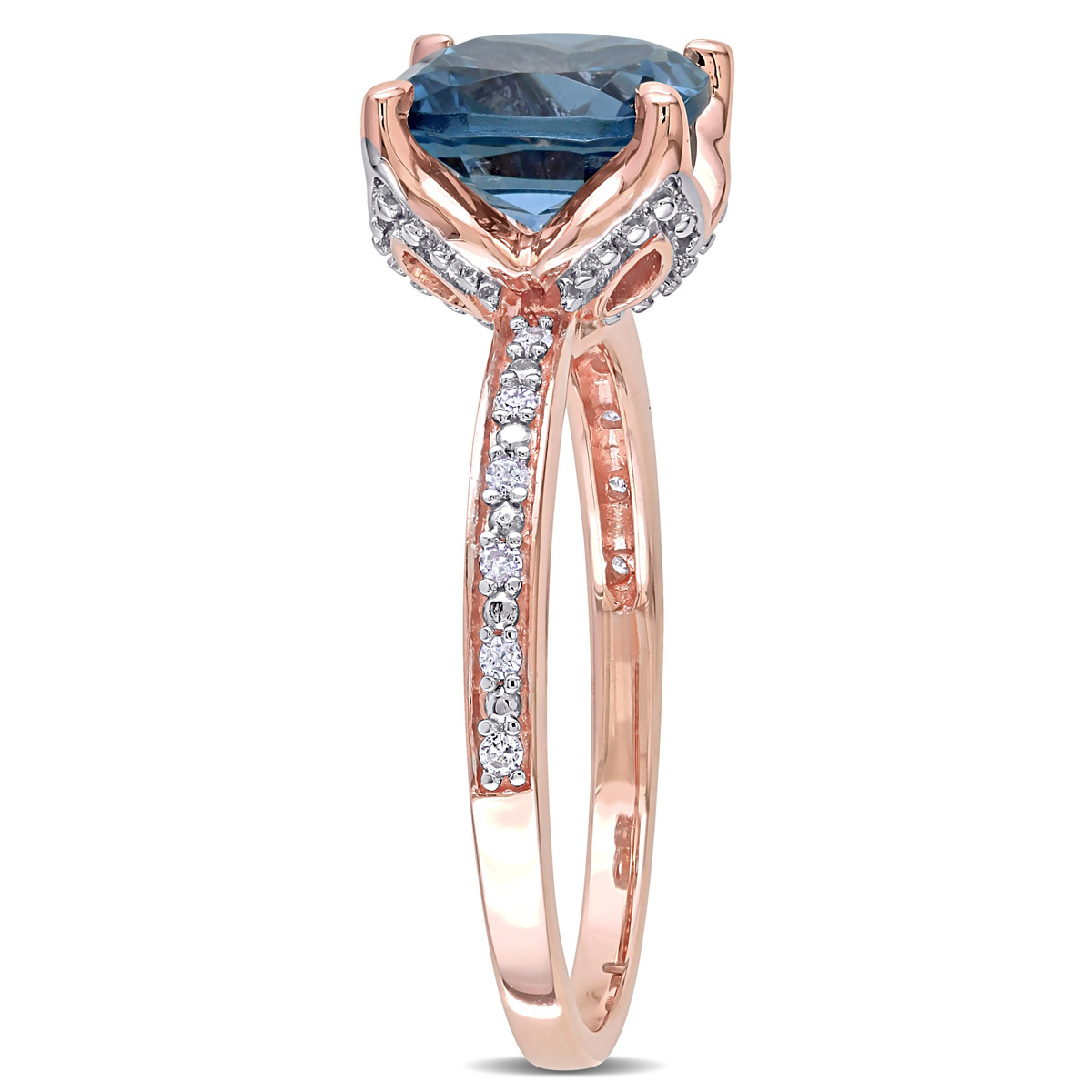 Gemstones Classics(tm) 10kt. Rose Gold London-Blue Topaz Ring