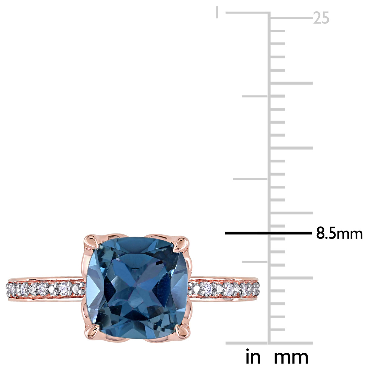 Gemstones Classics(tm) 10kt. Rose Gold London-Blue Topaz Ring