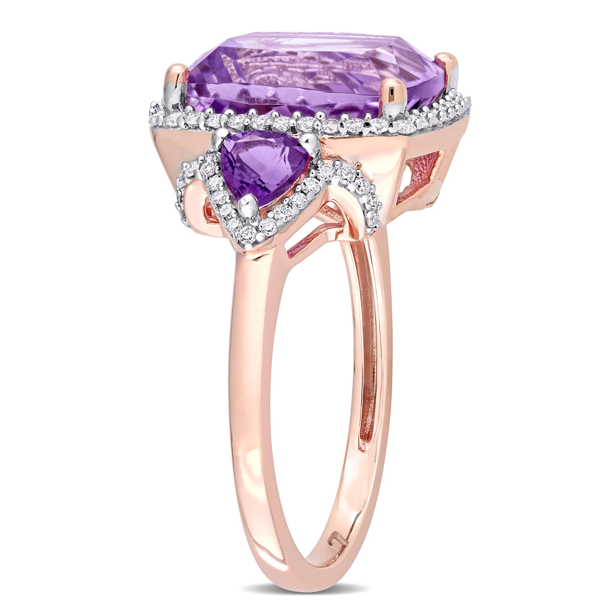 Gemstones Classics(tm) 14kt. Rose Gold Rose De France Amethyst Ring