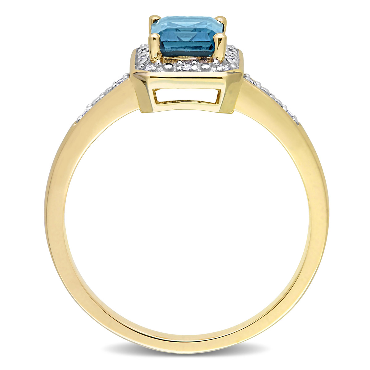 Gemstones Classics(tm) 14kt. Yellow Gold London Blue Topaz Halo Ring