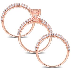 Gemstone Classics(tm) Morganite & Lab Created Sapphire Bridal Set alternate view