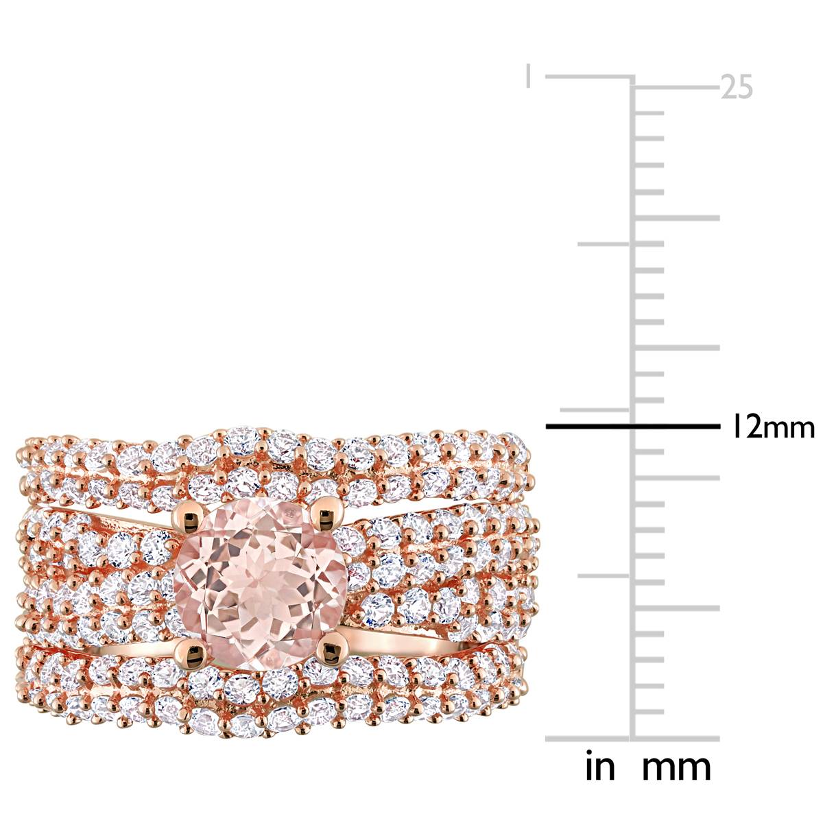 Gemstone Classics(tm) Morganite & Lab Created Sapphire Bridal Set