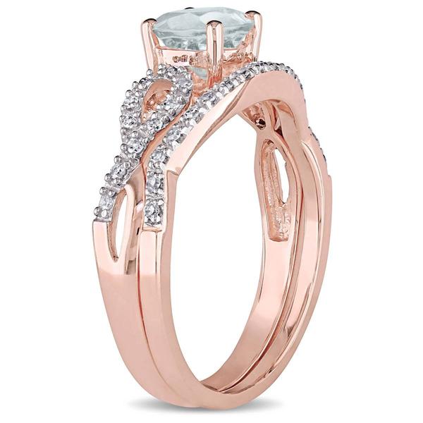 Gemstone Classics(tm) 10kt. Rose Gold Aquamarine & Diamond Ring alternate view