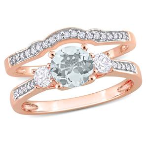 Gemstone Classics(tm) 10kt. Rose Gold 7/8ctw. Aquamarine Ring