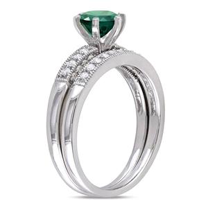 Gemstone Classics(tm) 10kt. White Gold 1ct. Lab Created Emerald Ring alternate view