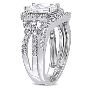 Gemstone Classics(tm) Diamond & Lab Created White Sapphire Ring alternate view