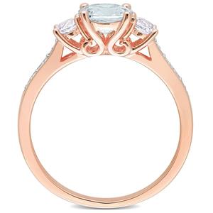 Gemstone Classics(tm) Aquamarine & Lab Created White Sapphire Ring alternate view