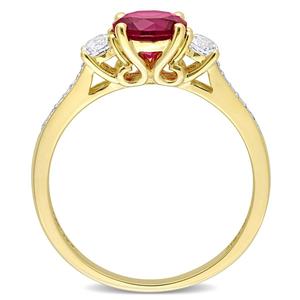 Gemstone Classics(tm) White Sapphire & Lab Created Ruby Ring alternate view