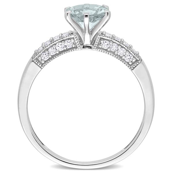 Gemstone Classics(tm) 10kt. White Gold Diamond & Aquamarine Ring alternate view