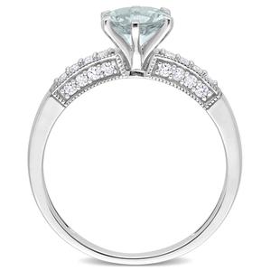 Gemstone Classics(tm) 10kt. White Gold Diamond & Aquamarine Ring alternate view