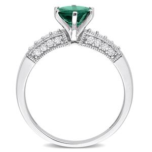 Gemstone Classics(tm) 10kt. White Gold Lab Created Emerald Ring alternate view