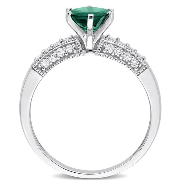 Gemstone Classics(tm) 10kt. White Gold Lab Created Emerald Ring alternate view
