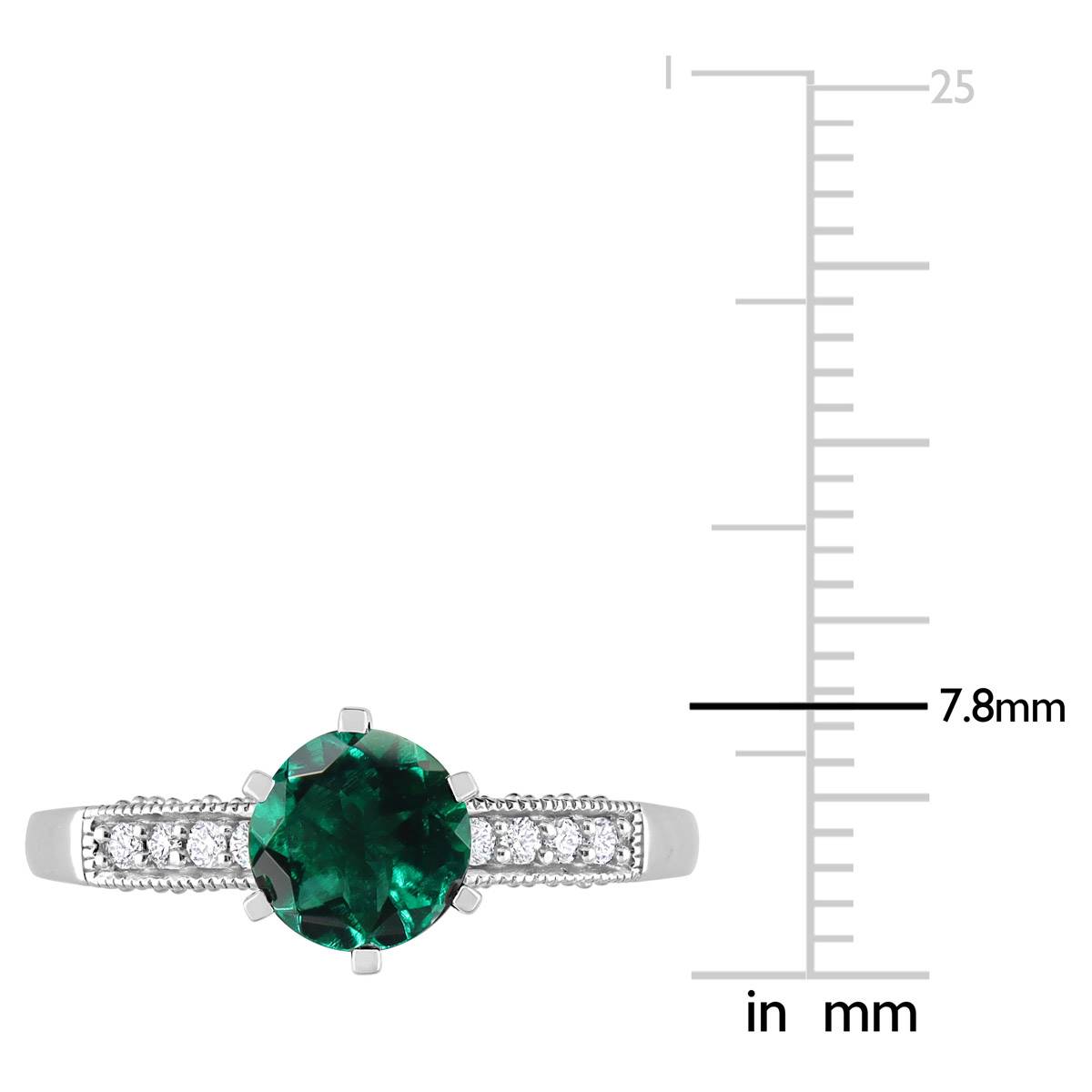 Gemstone Classics(tm) 10kt. White Gold Lab Created Emerald Ring