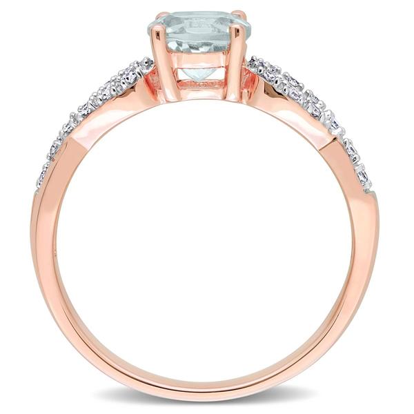 Gemstone Classics(tm) 10kt. Rose Gold Aquamarine Ring alternate view