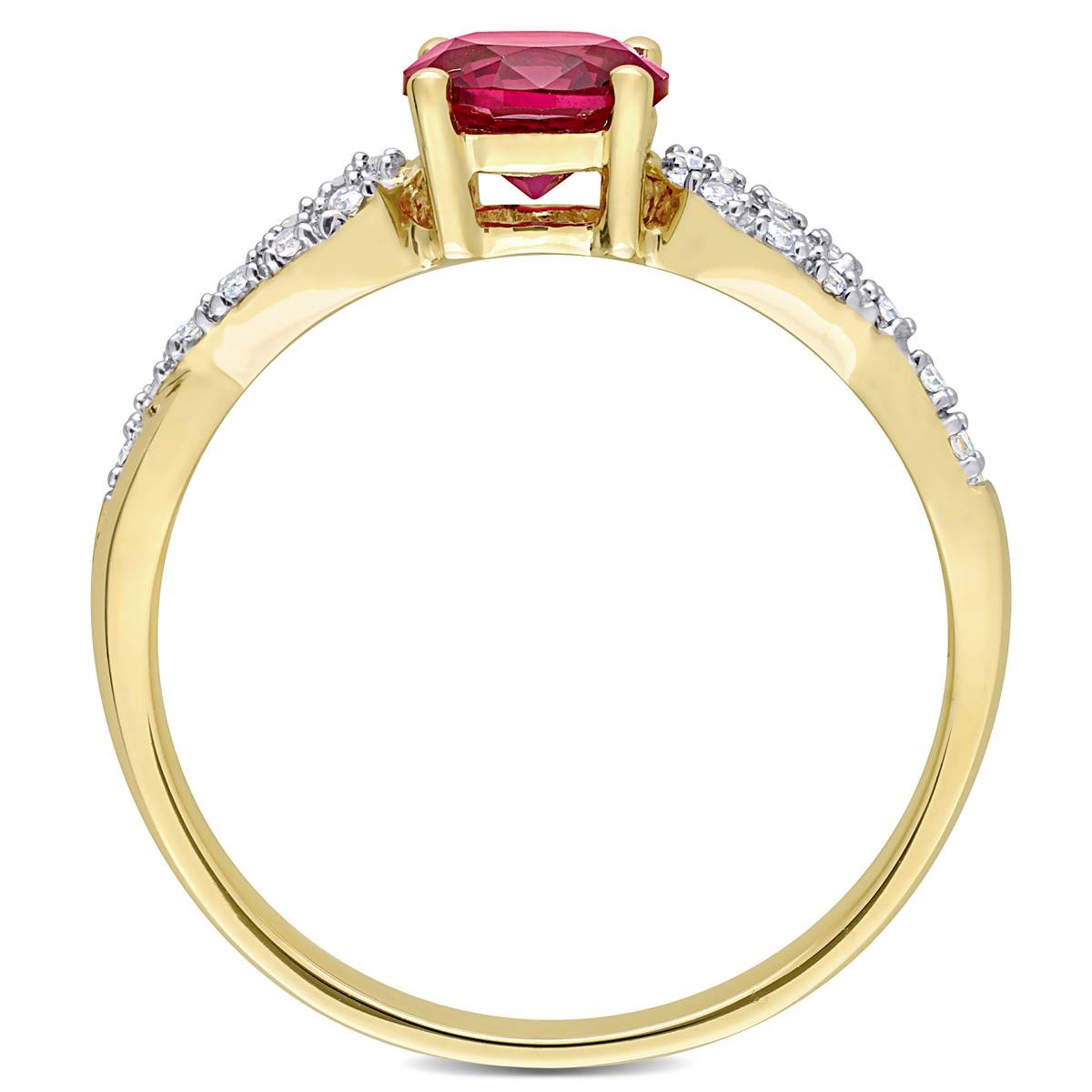 Gemstone Classics(tm) 10kt. Gold Diamond & Lab Created Ruby Ring