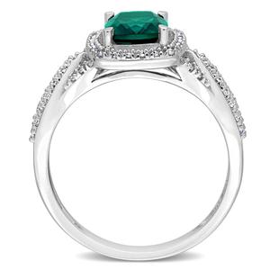 Gemstone Classics(tm) 10kt. White Gold Lab Created Emerald Ring alternate view