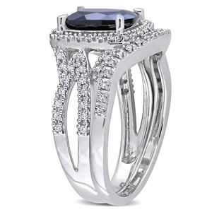 Gemstone Classics(tm) 10kt. White Gold Created Sapphire Bridal Set alternate view