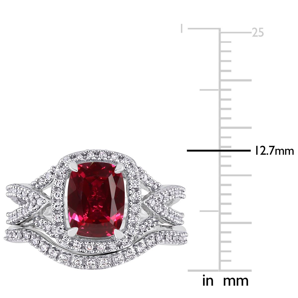 Gemstone Classics(tm) 10kt. White Gold Lab Created Ruby Ring