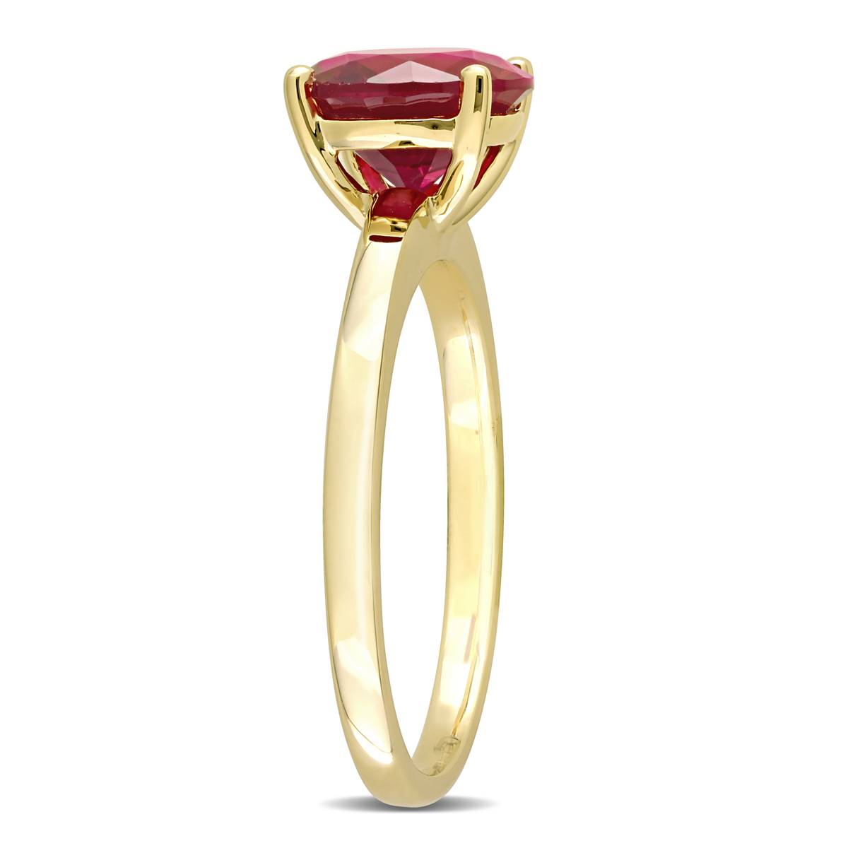 Gemstones Classics(tm) 10kt. Gold Lab Created Ruby Solitaire Ring