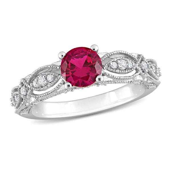 Gemstone Classics(tm) 10kt. Gold Lab Created Ruby & Sapphire Ring