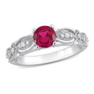 Gemstone Classics(tm) 10kt. Gold Lab Created Ruby & Sapphire Ring