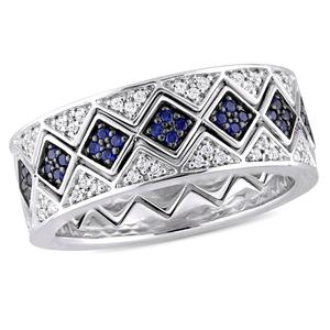 Gemstone Classics(tm) 1 3/8ctw. Sapphire Sterling Silver Ring