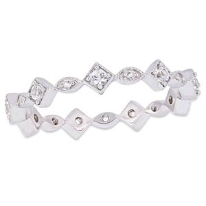 Gemstone Classics(tm) 0.54ctw. White Sapphire 10kt. White Gold Ring